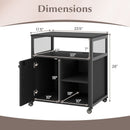 Mobile File Cabinet with Charging Station on Wheels