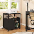 Mobile File Cabinet with Charging Station on Wheels