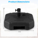 17 Inch 88 LBS Heavy-Duty Fillable Umbrella Base with Handle