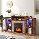 Fireplace TV Stand with 16-Color Led Lights for TVs up to 65 Inch
