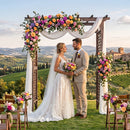 Garden Arch with Gate 85" Tall Wood for Climbing Plants