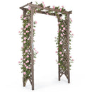 Garden Arch with Gate 85" Tall Wood for Climbing Plants