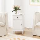 Flip Top End Table with Charging Station USB Ports Outlets and Drawer