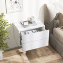 Floating Nightstand with Drawers and Storage Shelf