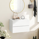 Floating Nightstand with Drawers and Storage Shelf