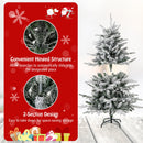 7 Feet Flocked Christmas Tree with 8 Lighting Modes and Multi-Color LED Lights