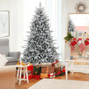 7 Feet Flocked Christmas Tree with 8 Lighting Modes and Multi-Color LED Lights