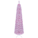 6 FT Pink Flocked Pre-Lit Pencil Christmas Tree with LED Lights