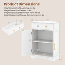 Floor Storage Cabinet with Drawer and Adjustable Shelf