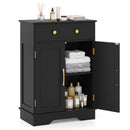 Floor Storage Cabinet with Drawer and Adjustable Shelf