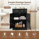 Floor Storage Cabinet with Drawer and Adjustable Shelf