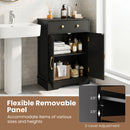 Floor Storage Cabinet with Drawer and Adjustable Shelf