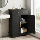 Floor Storage Cabinet with Drawer and Adjustable Shelf