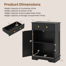 Floor Storage Cabinet with Drawer and Adjustable Shelf