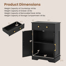 Floor Storage Cabinet with Drawer and Adjustable Shelf