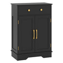 Floor Storage Cabinet with Drawer and Adjustable Shelf
