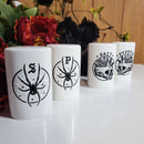 Floral Skull Tattoo Style Art Salt and Pepper Shakers | Food-Safe Ceramic Seasoning Dispensers