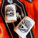 Floral Skull Tattoo Style Art Salt and Pepper Shakers | Food-Safe Ceramic Seasoning Dispensers