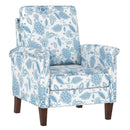 Floral Accent Chair Farmhouse Boho Armchair with Solid Wood Legs and High Back