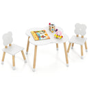 Flower-shaped Kids Table Set with Solid Pine Wood Legs