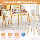 Flower-shaped Kids Table Set with Solid Pine Wood Legs