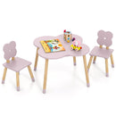 Flower-shaped Kids Table Set with Solid Pine Wood Legs