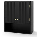 Fluted Bathroom Wall Cabinet with Open Shelf