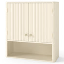 Fluted Bathroom Wall Cabinet with Open Shelf