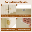 Fluted Bathroom Wall Cabinet with Open Shelf