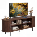 Fluted TV Stand for TVs up to 60" Mid Century Curved Entertainment Center
