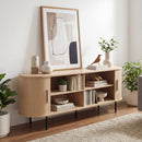 Fluted TV Stand for TVs up to 60" Mid Century Curved Entertainment Center