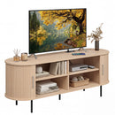 Fluted TV Stand for TVs up to 60" Mid Century Curved Entertainment Center