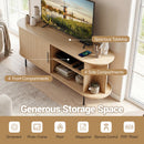 Fluted TV Stand for TVs up to 60" Mid Century Curved Entertainment Center