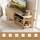 Fluted TV Stand for TVs up to 60" Mid Century Curved Entertainment Center