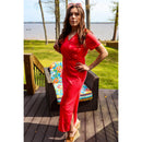 Fly Away Side Slit Maxi Dress in Leopard or Red [SIZE M&L REMAINING]