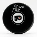 Alex Bump Philadelphia Flyers Autographed Logo Hockey Puck