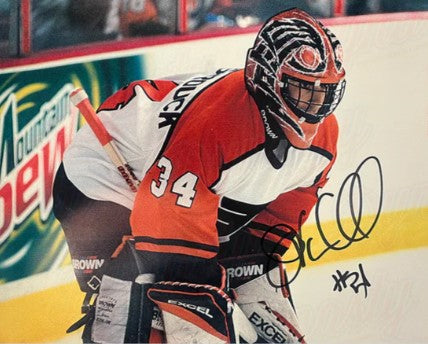 John Vanbiesbrouck in Action Philadelphia Flyers Autographed 8