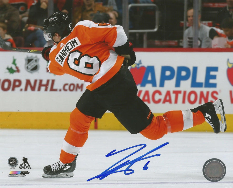 Travis Sanheim Shoot Autographed Philadelphia Flyers Hockey Photo