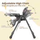 Folable High Chair with Detachable Cushion and High Chair for Babies and Toddlers-Gray