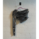 Fold Over One Shoulder Top in Liquid Metal [Sizes S-L]