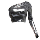 Fold Over One Shoulder Top in Liquid Metal [Sizes S-L]