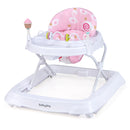 Foldable Baby Activity Walker with Adjustable Height and Detachable Seat Cushion-Pink