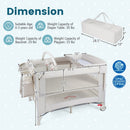 Foldable Baby Bassinet with 4 Adjustable Heights Changing Table and Mattress
