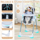 Foldable Baby High Chair with Adjustable Height and Relining Seat