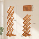 Foldable Bamboo Magazine Rack with 5 Tiers and 2 Positions