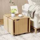 Foldable Coffee Table with Storage Cabinet Extendable Center Table