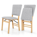 Foldable Dining Chair Set of 2 Armless Kitchen Chair with Padded Seat and Tilt Backrest