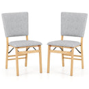 Foldable Dining Chair Set of 2 Armless Kitchen Chair with Padded Seat and Tilt Backrest