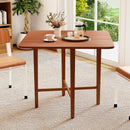 Foldable Dining Table for 2-4 People with Rubber Wood Legs for Small Space
