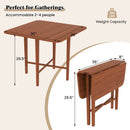 Foldable Dining Table for 2-4 People with Rubber Wood Legs for Small Space